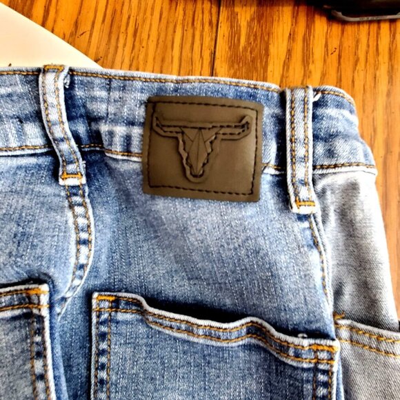 L&B Womens Boyfriend Jeans Size 4 Lucky & Blessed Two-Tone Patchwork Denim - Picture 6 of 12